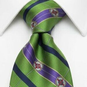 Tommy Hilfiger Silk Tie Striped Green Purple Vintage 90's